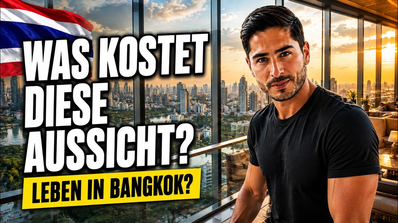 Vorschaubild des Videos: Nihat im schwarzen T-Shirt vor einer Glasfront mit Blick &uuml;ber Bangkok, Text Was kostet diese Aussicht