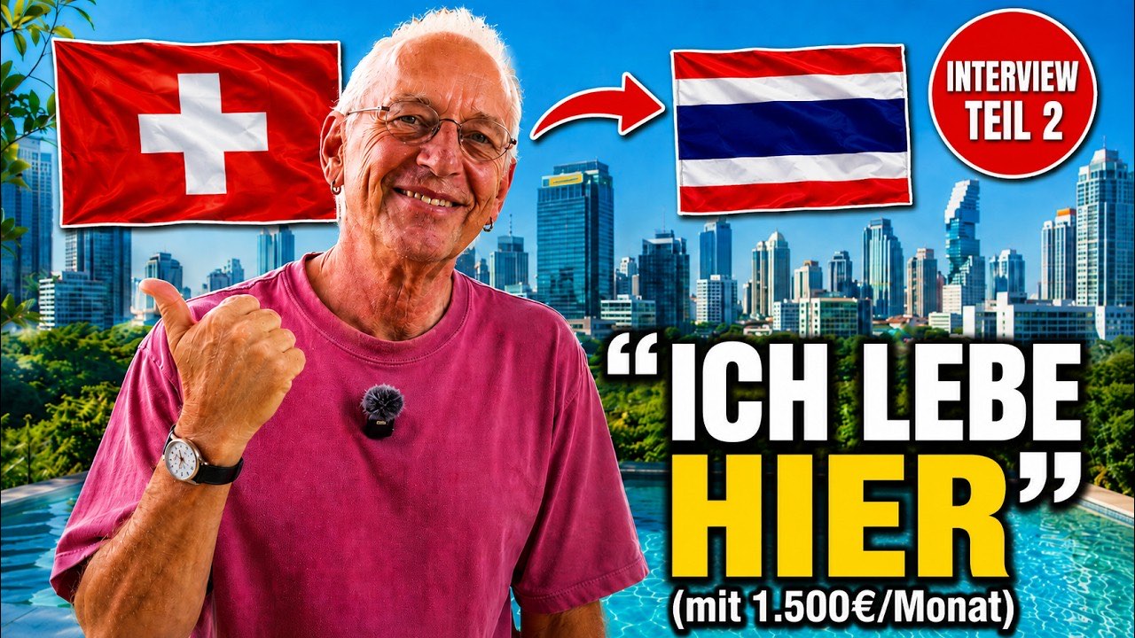 Vorschaubild des Videos: Seit 5 Jahren 1.500€/Monat? Auswanderer Interview | Auswandern Thailand | Deutsche im Ausland TEIL 2