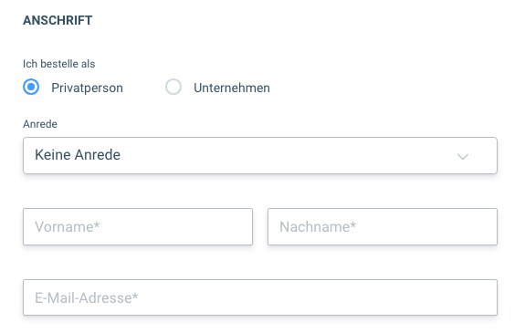 Die Eingabefelder: Vorname, Nachname und E-Mail-Adresse. Mehr wird nicht verlangt.